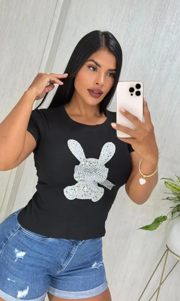 Camiseta conejo lentejuelas