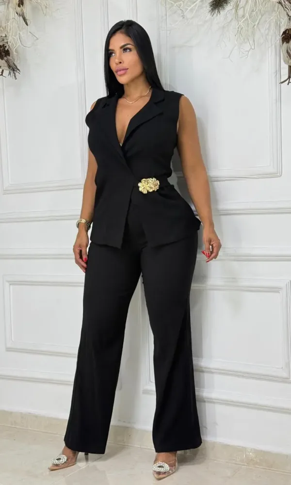 Conjunto pantalón y chaleco hebilla